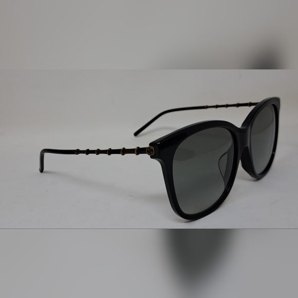Gucci Sunglasses GG0655SA 001 Black Gold Grey Full Rim Square 56MM 56-17-150 - Picture 10 of 16
